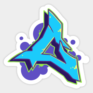 Letter C - Graffiti Street Art Style Blue Sticker